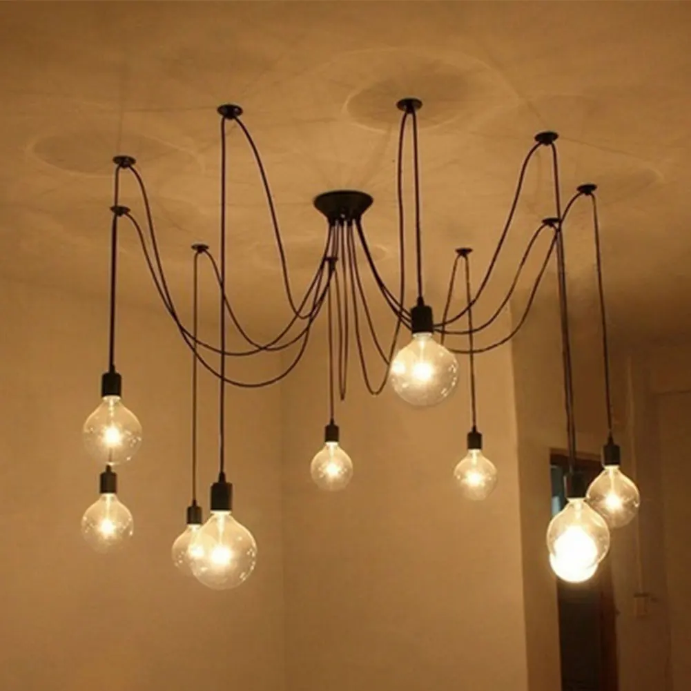 

Vintage Pendant Lights Retro Restaurant Bar Loft Spider Chandelier Ceiling Lamp