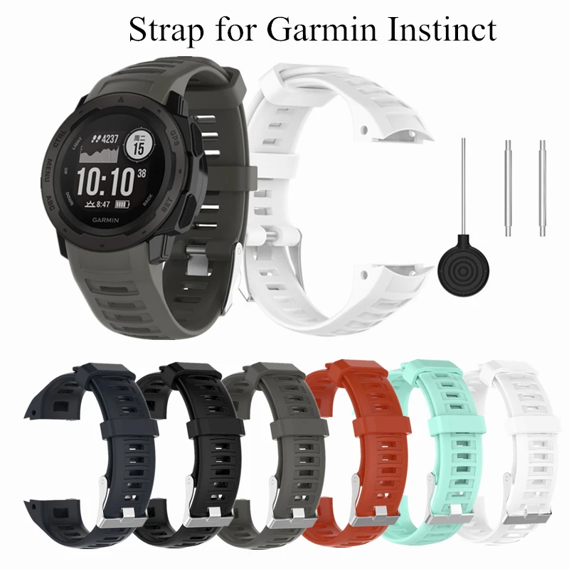 22mm Silicone Wrist Strap For Garmin Instinct Tide/tactical/dual Power