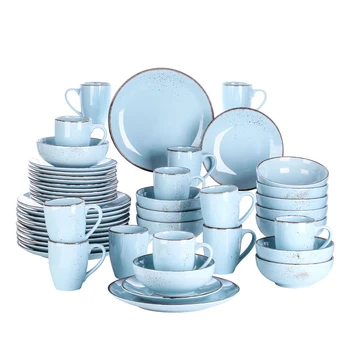

Vancasso Navia Oceano Blue 48-Piece Ceramic Stoneware Dinner Plates Set with 12*Dinner Plate,Dessert Plate,800ml Bowl,380ml Mug