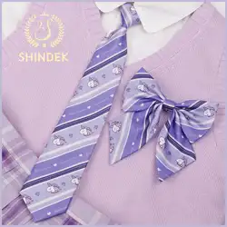 Фиолетовый единорог звезды Кролик печати Harajuku милый галстук-бабочка для женщин японская школьная форма студенческий милый галстук Лолита
