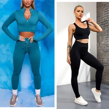 Vital Seamless Sport Suit Short Sleeve Fitness Crop Top High Waist Seamless Leggings Women Yoga Suit Training Tights Wear