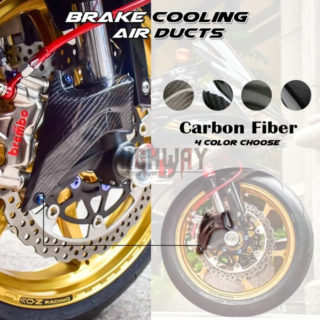 $US $118.80 100mm Front Carbon Fiber Brake Caliper Pads Cooling Cooler Air Duct Channel System For Ducati Streetfighter S 2009-2012