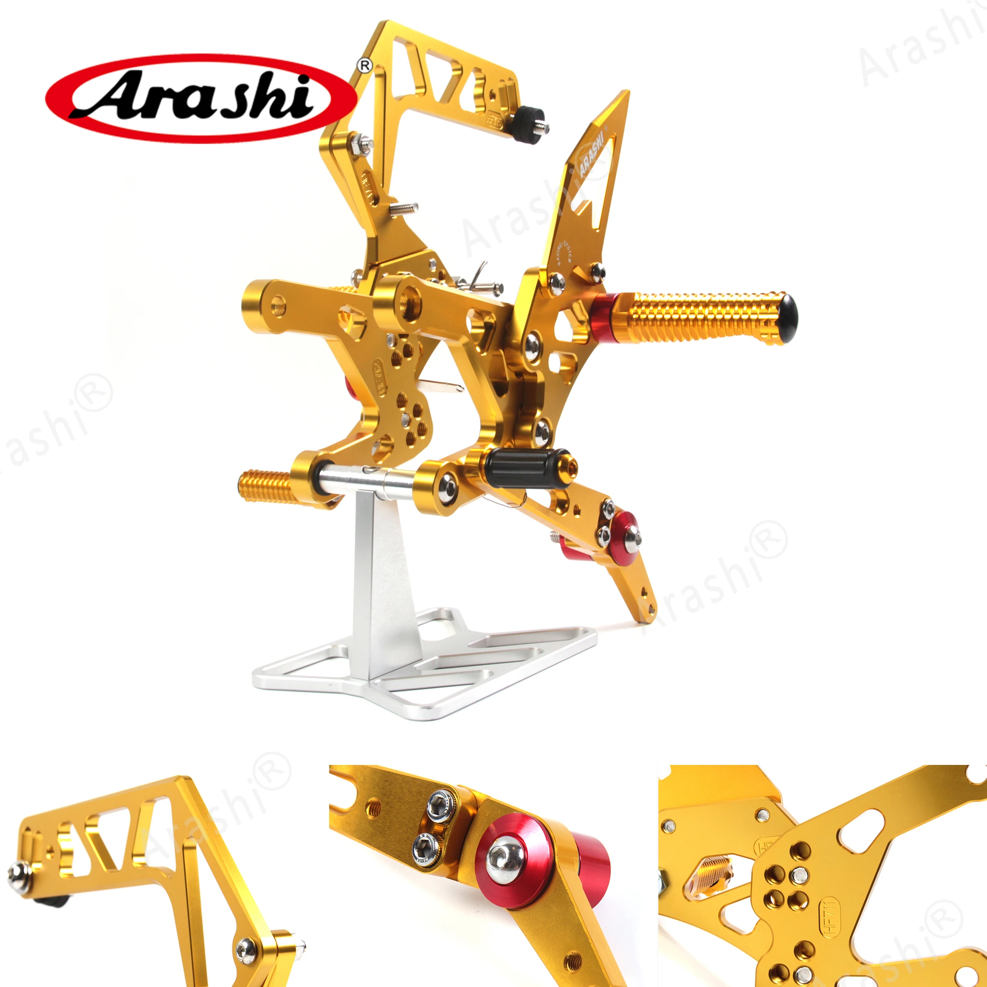 

Arashi 1 Set For YAMAHA YZF R1 2015 - 2018 CNC Adjustable Footrest Foot Pegs Rider Rear Sets Rearset R1M R1S RN32 2016 2017 Gold