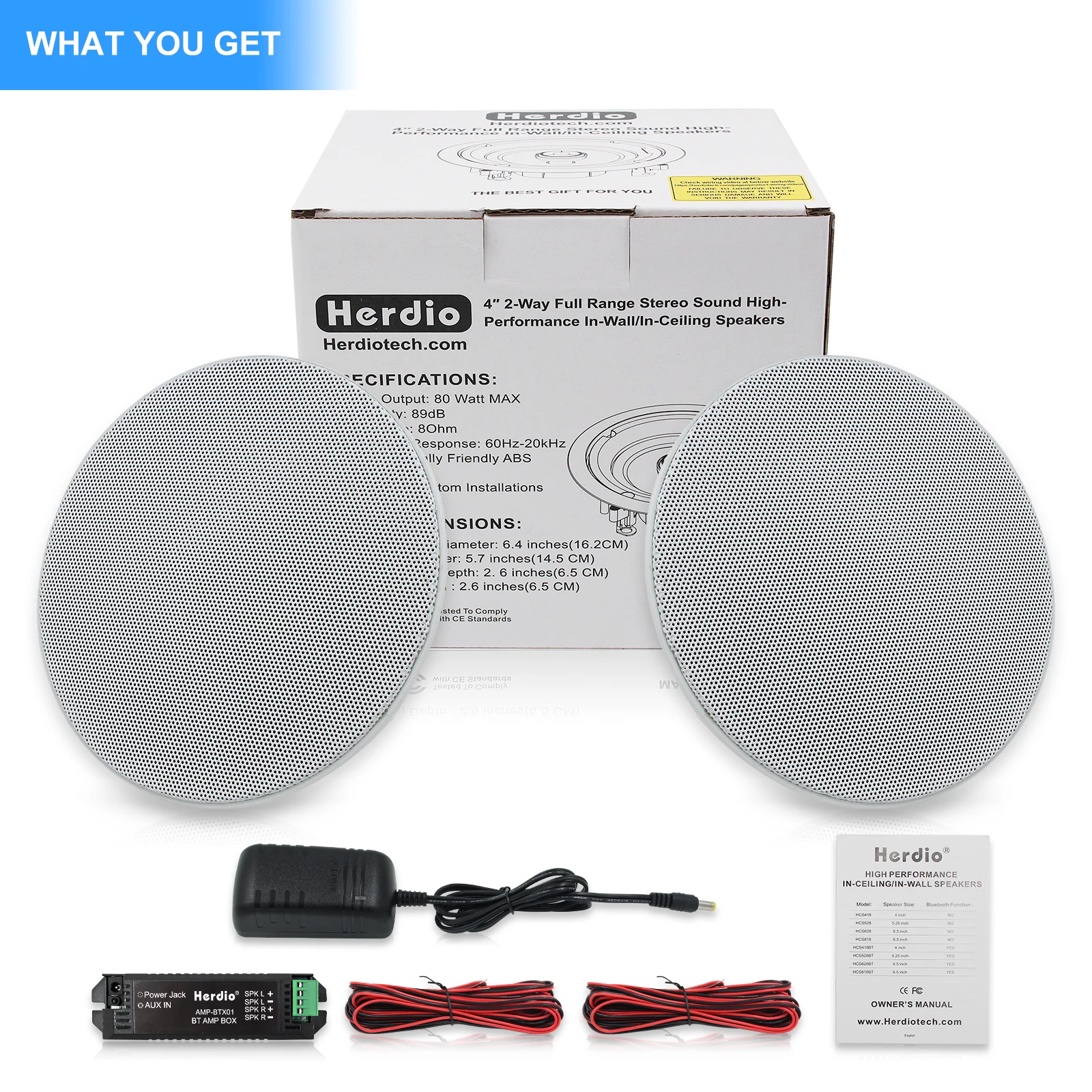 Bluetooth speaker wall ceiling speaker 4'' Built In Digital Class D Amplifier Bluetooth-Compatible Ceiling Speaker 160W Active LoadSpeaker For Indoor Bathroom