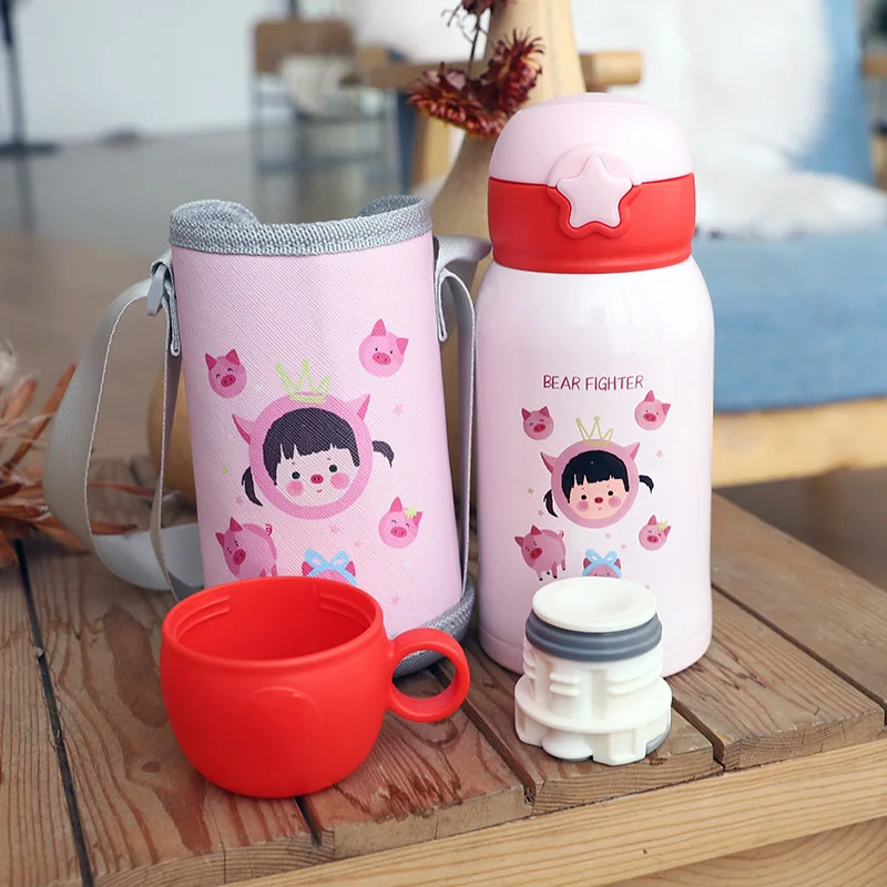 450ML Kids Thermal Water Bottle Mug Stainless Steel Thermoses Vacuum Flask  Portable Cold Hot Drinks Thermos Cup Cute Sports Bear - AliExpress