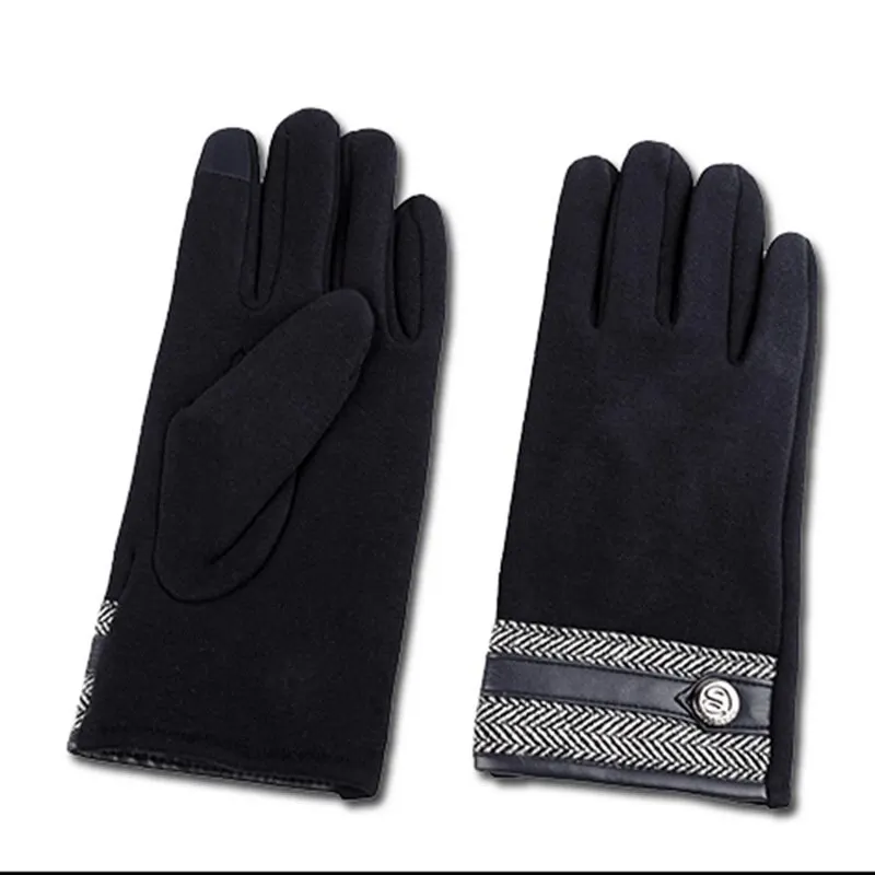Puimentiua Unisex Gloves Colorful Mobile Phone Touched Gloves Warm Men Women Winter Mittens Black Warm Smartphone Driving Glove
