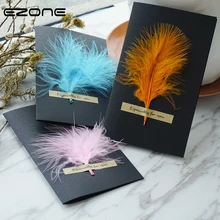 EZONE конверт с перьями+ Подарочный конверт для поздравительных открыток, черный бизнес-конверт, Высококачественный крафт-бумажный конверт, школьные офисные принадлежности
