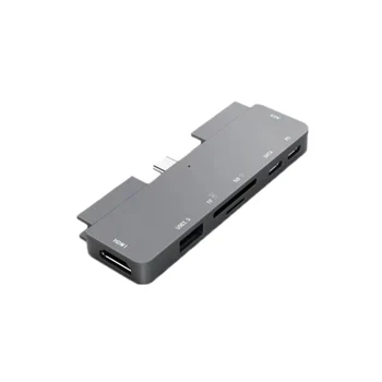 

USB C Hub for iPad Pro 2018 Type-C to 4K HDMI Adapter SD/TF Card Reader 3.5mm Headphone Jack PD Charging for MacBook Pro