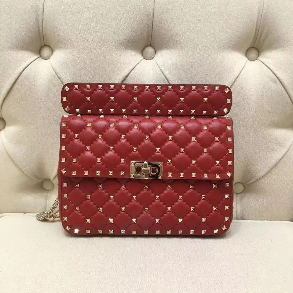 

Women's 2020 Bags Luxury Women's Bags Women's Bag Designer Leather Chain Shoulder Bag Famous Brand Trade Studs Crossbody Bag Wom