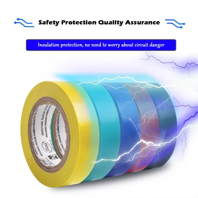1PC 10 Metri Forte Nastro Elettrico Colore Resistente All'usura Senza Piombo Isolamento Elettrico Nastro Elettrico PVC Ritardante Quarto 3