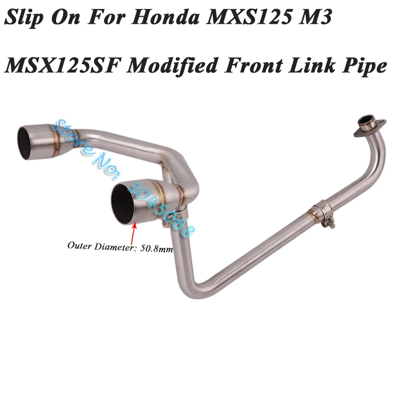 Слипоны для Honda MSX125 MSX125SF M3 мотоцикл akrapoice выхлопная Escape Modiifed Передняя средняя Соединительная труба без глушителя 51 мм