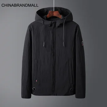 

Fat Man Autumn Plus Fat Plus Size With Cap Jacket Coat Middle-aged And Elderly Men Leisure Windbreaker Trend