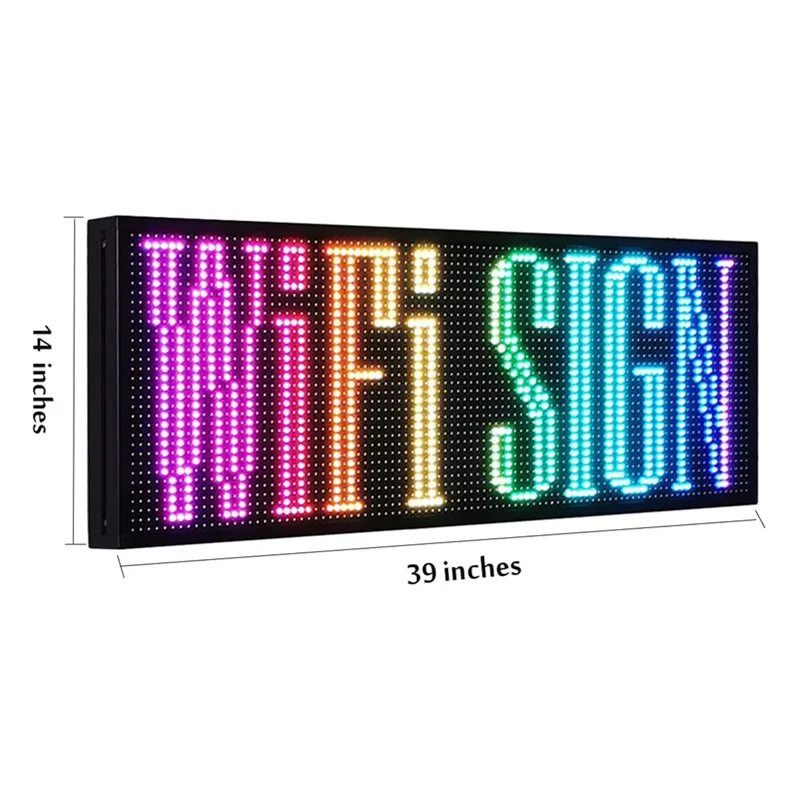 WIFI Led Sign 100X36CM Digital Sign HD Pixel Full-Color WIFI Outdoor Programe Led Message Board Electronic Scrolling Led Display