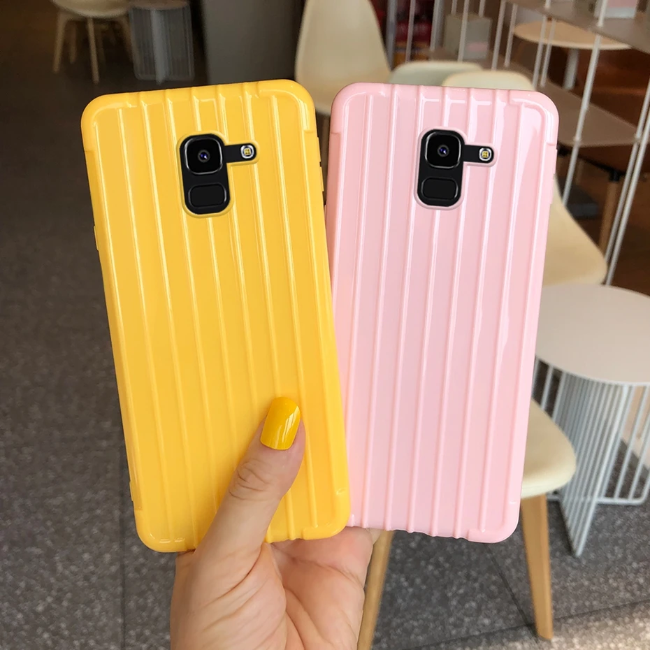 Luxury Trunk Case For Samsung Galaxy J6 Plus 2018 J 6 Phone Cover Back silicone Protective Capas | Мобильные телефоны и