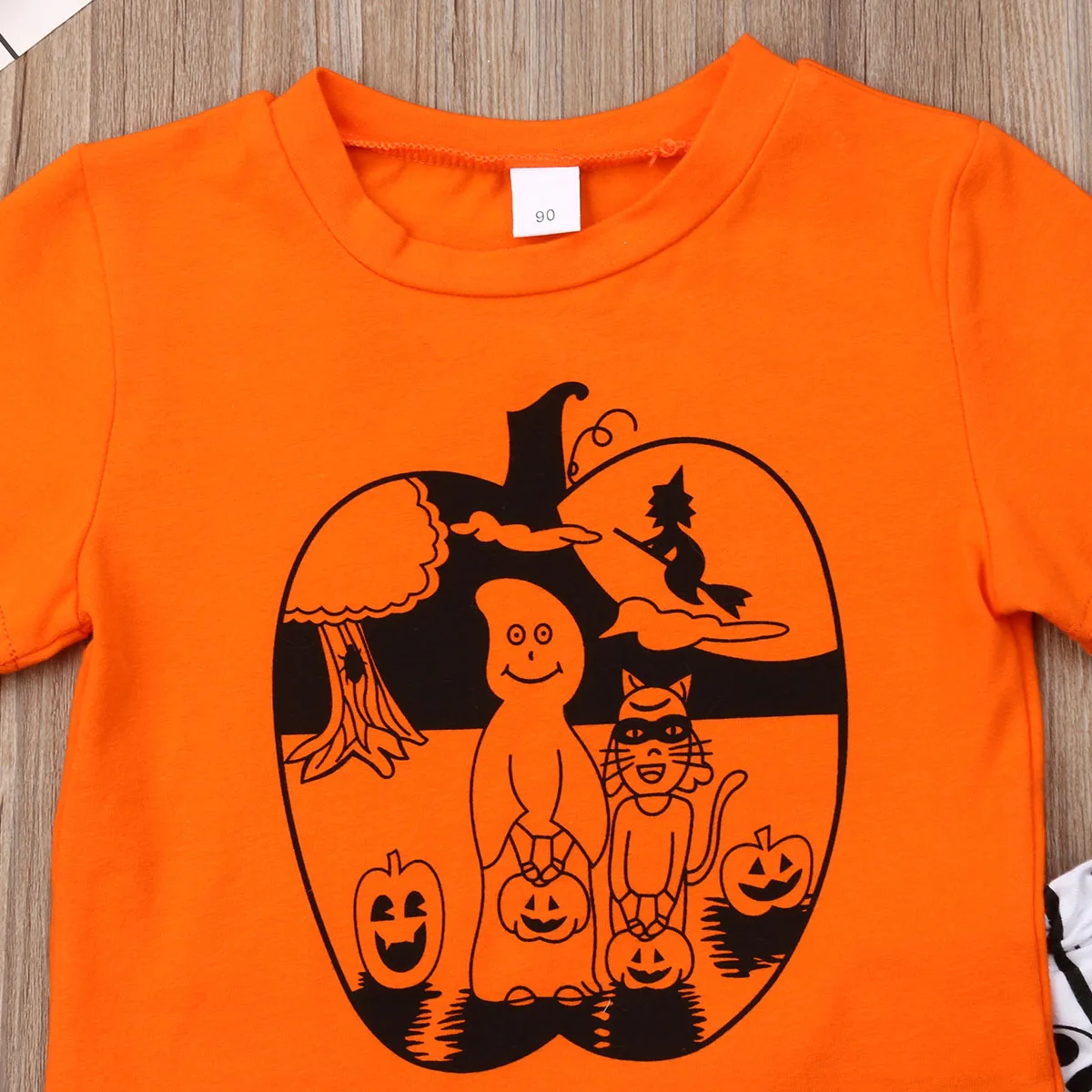 2019 New Newborn Baby Boy Girl Halloween Pumpkin Costume Short Sleeve Top T-shirt Stripe Pants Clothes Sets 1-5Y Dropshipping