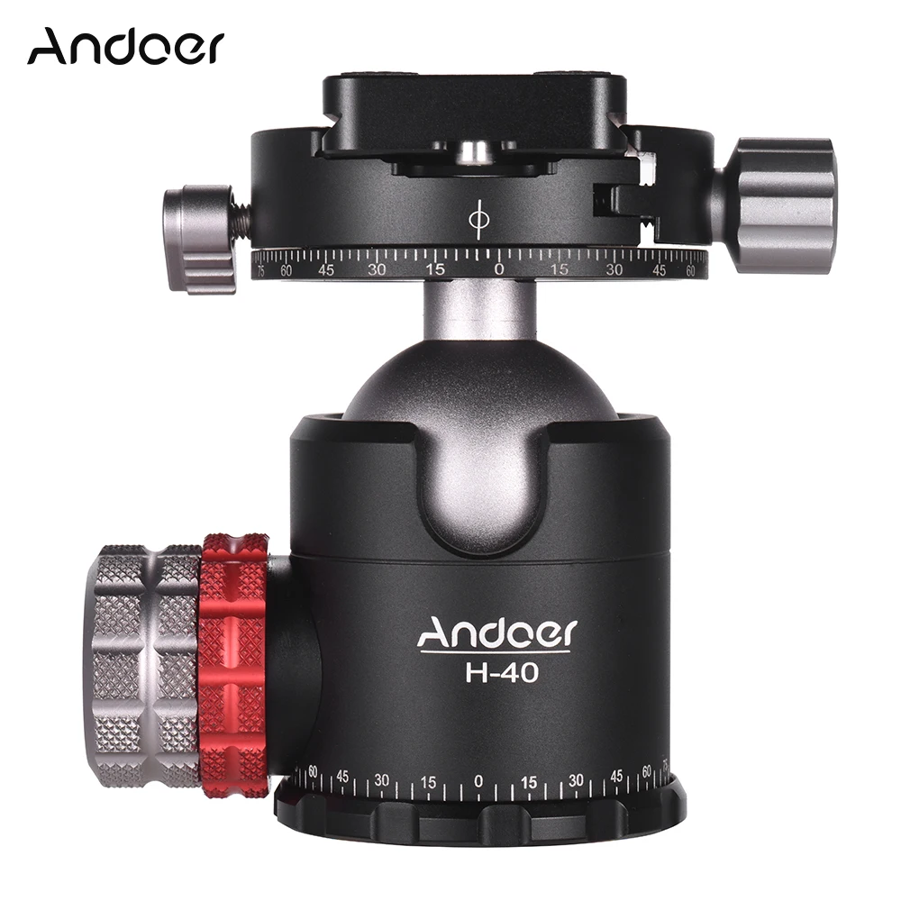 

Andoer H-40 Professional Double Panoramic Head CNC Machining Aluminum Alloy Ball Head for Canon Nikon Sony DSLR ILDC Cameras