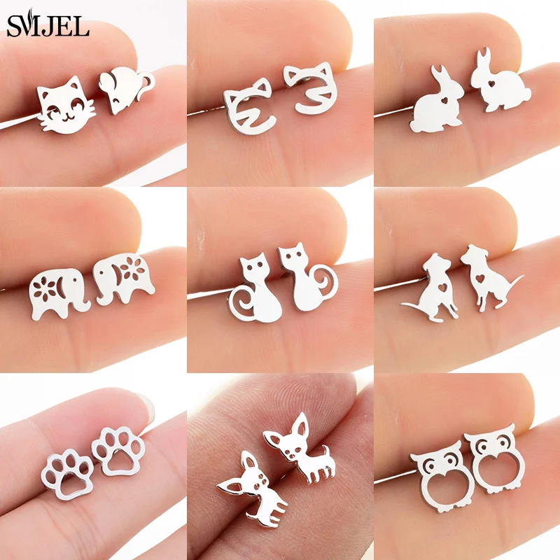 Huan Pet Footprint Orecchini a cerchio da donna Orecchini a cerchio piccoli carini Amore Gatto/Cani Zampa Accessori di design Regalo Gioielli di dichiarazione  36