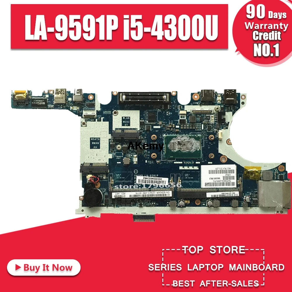 

System Main Board LA-9591P For Dell Latitude E7440 Motherboard With CPU i5 4310 2 GHz 624W6 CN-0624W6