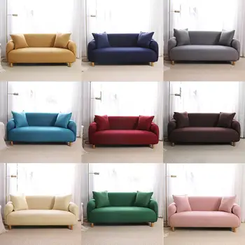 

1/2/3/4 Set Solid Color Corner Sofa Cover For Living Room Elastic Spandex Slipcovers Sofa Stretch Sofa Towel L Shape = Buy 2Pc
