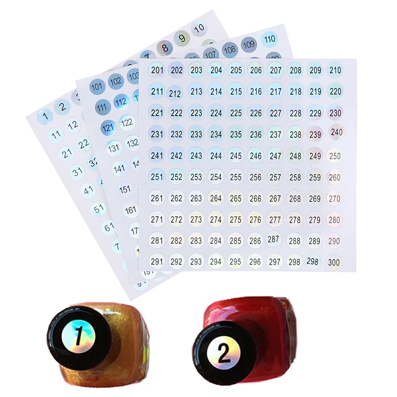 Laser Number Label Stickers DIY Craft Self Adhesive Tags Sticker Gel Varnish Marking Numbering Manicure Tool
