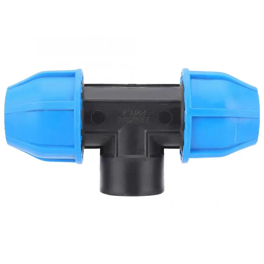 

pipe connection 3Pcs PE Water Pipe Fittings Pipe Connection Tee Connector G3/4in to Double 25mm