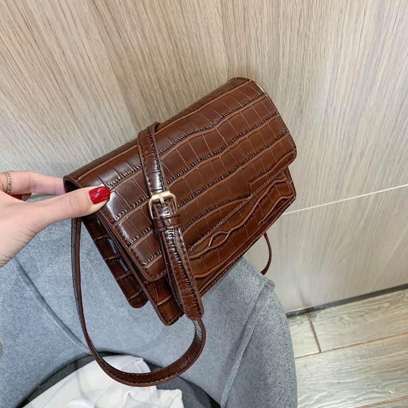 

Women Handbag 2020 New Famous Brand Designer Fashion Crocodile Pattern Crossbody Messenger Bag Small Square Shoulder Box Bag