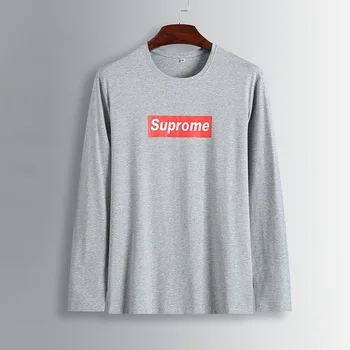 

Autumn Big Size Length Sleeve T Shirt Male Spuer Fat Man Plus Fat plus Loose T-shirt Fat Pullover Backing Shirt