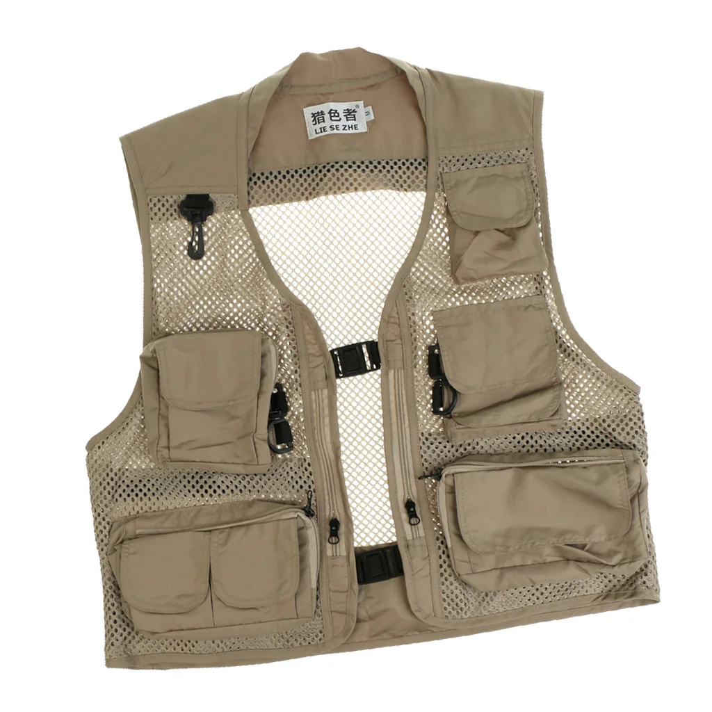 Men's Outdoor Quick Dry Mesh Fly Fishing Vest Outdoor Hunting Waistcoat Travel Photography Jackets Survival Utility Vest