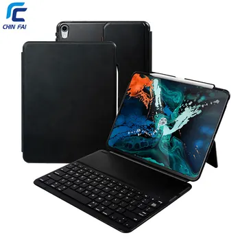 

CHINFAI Keyboard Case for iPad Pro 11 2018 PU Stand Cover with Magnetically Detachable Wireless Bluetooth Keyboard&Pencil Slot