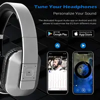 August EP650 Silver Upgrade Wireless Bluetooth 4.2 Headphones/Headset with EQ APP Control with Microphone for TV,Phone,PC 2