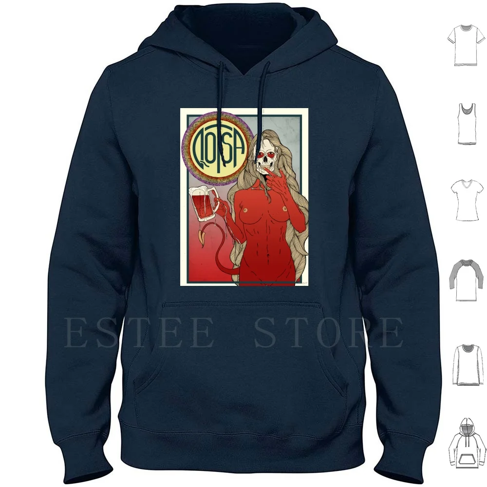 

Qosa Hoodie Long Sleeve Skull Womens Sex Beer Qotsa