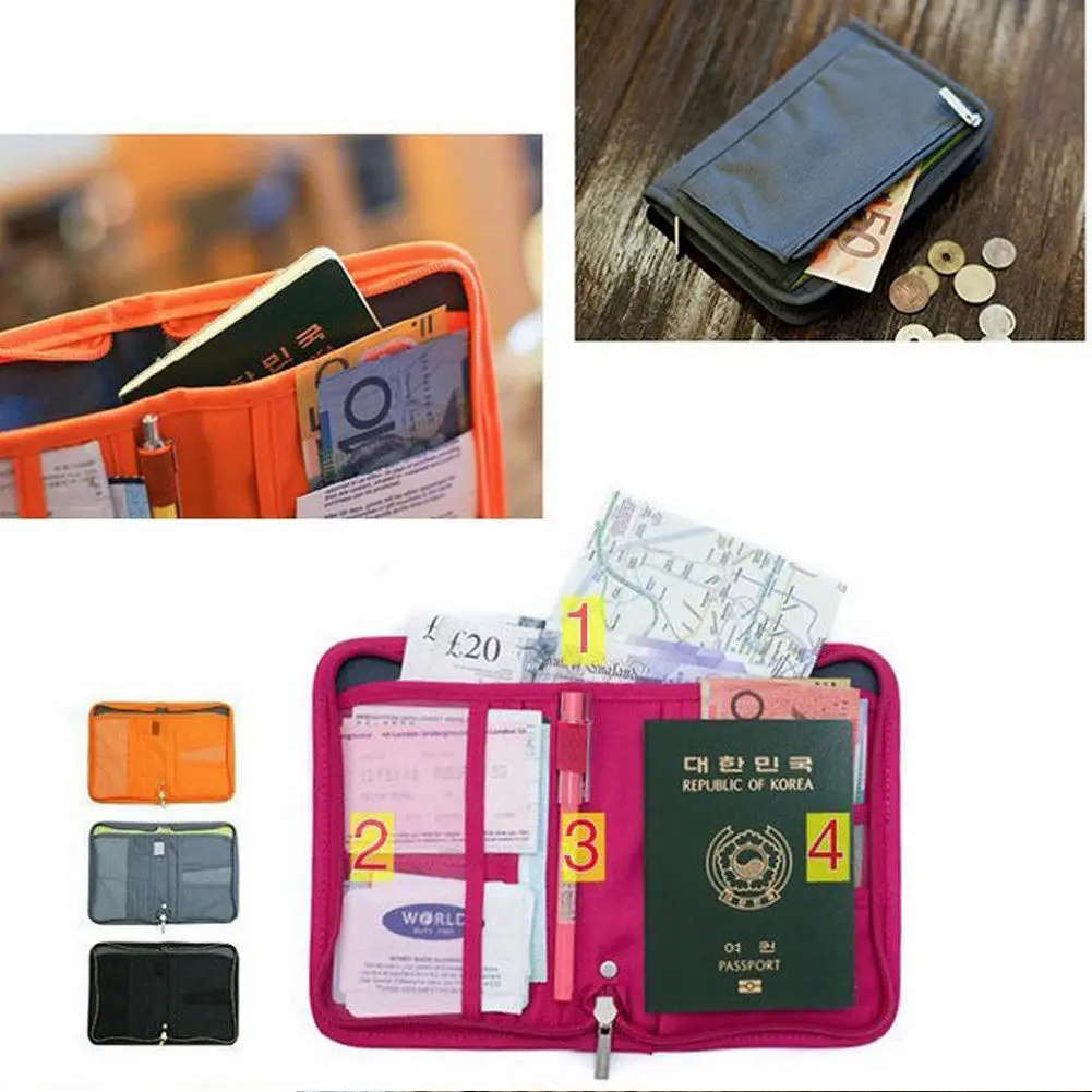Новая дорожная сумка, бумажник для паспорта, кошелек, органайзер для документов на молнии, держатель для паспорта, билетов, ID