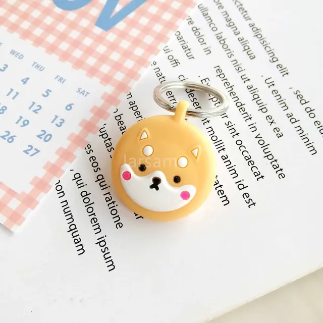 Lovely Cartoon Silicone Soft Protective Sleeve For AirTag Keychain Pet Child Anti-lost Device for Air Tag Protect Case Cover Orangedog