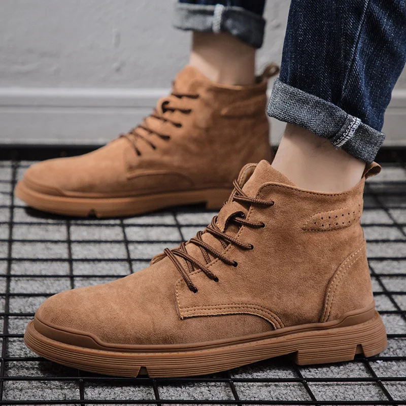 

2019 Autumn & Winter New Style Men Martin Boots Hight-top Retro Workwear Men's Boot Daily Life Casual Short Boots