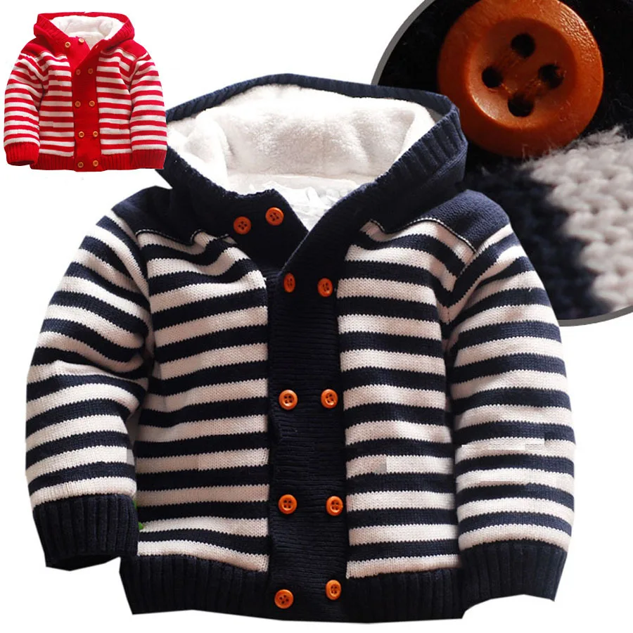 

Autumn & Winter-Men And Women Children Cotton Thread plus Velvet Hat Cotton Thread Sweater Coat Children Thick Sweater Batch