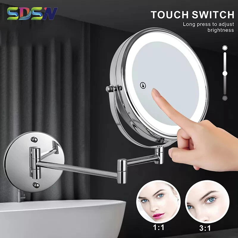 Led Bathroom Mirrors Sdsn Fashion Dual Arm Extend Makeup Mirror With