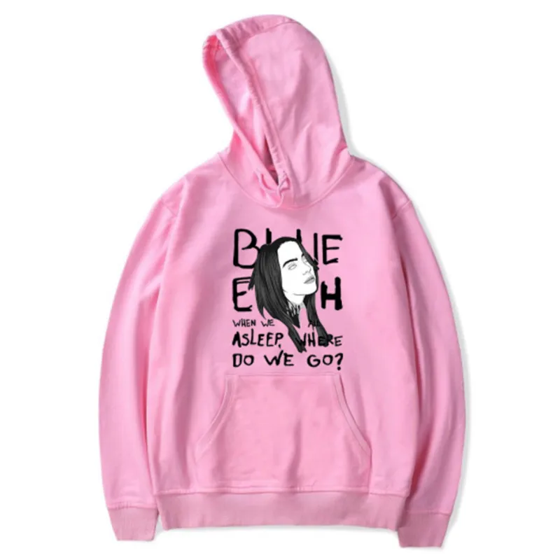 Новинка Billie Eilish, модные толстовки с капюшоном, свитшот, Повседневный, для мужчин и женщин, с капюшоном, пуловер с длинным рукавом, спортивный, хип-хоп, толстовка, одежда, Топ - Цвет: pink2
