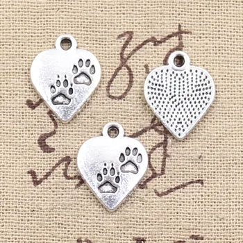 

30pcs Charms heart baby foot feet 17x13mm Antique bronze silver color Pendants DIY Making Findings Handmade Tibetan Jewelry