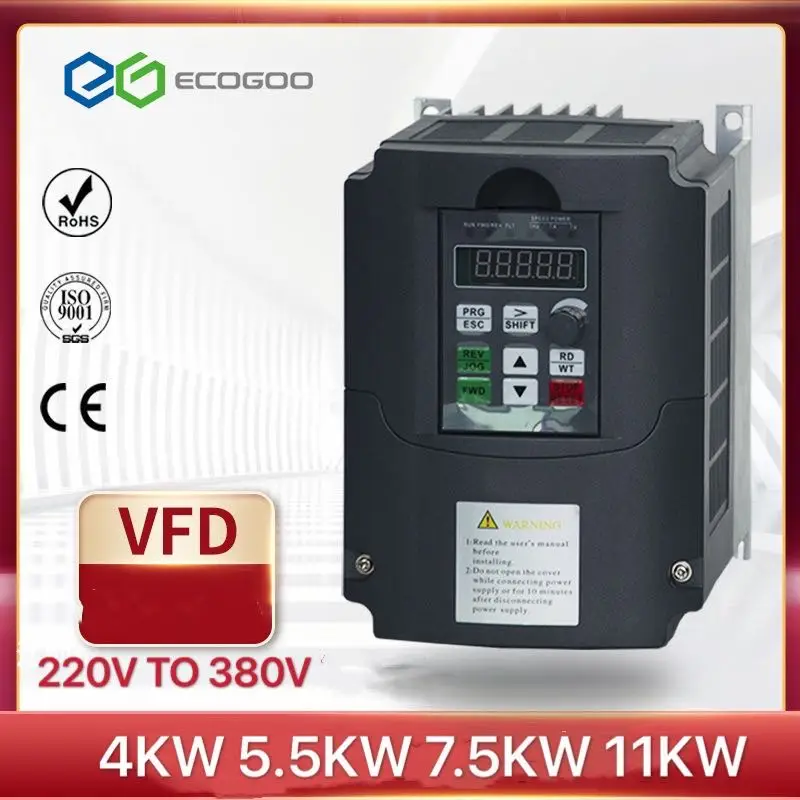 7.5KW 10HP 400HZ VFD Inverter Frequency converter single phase 220v input 3phase 380v output 18A for 7.5HP motor | Обустройство дома