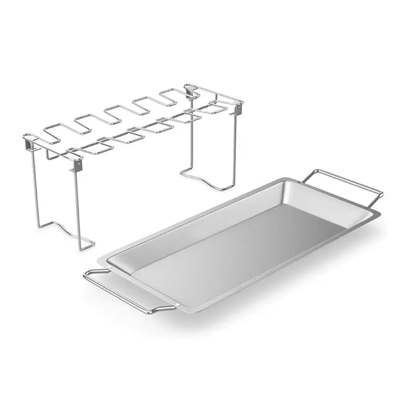

Stainless Steel Chicken Leg Tray Grill Roast Barbecue Drying Rack Kitchen Tool