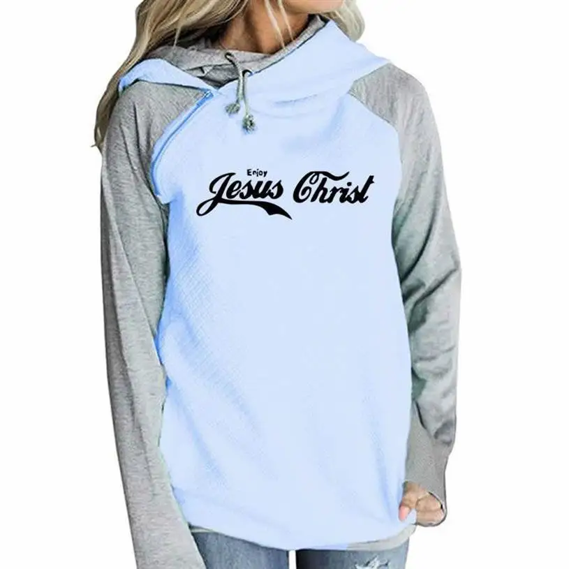 Casual Hoodies For Women Jesus Christ Letters Print Zipper Decoration Kawaii Sweatshirt Femmes Cotton Thick Hoodies Harajuku Casual Hoodies For Women Jesus Christ Letters Print Zipper Decoration Kawaii Sweatshirt Femmes Cotton Thick Hoodies Harajuku