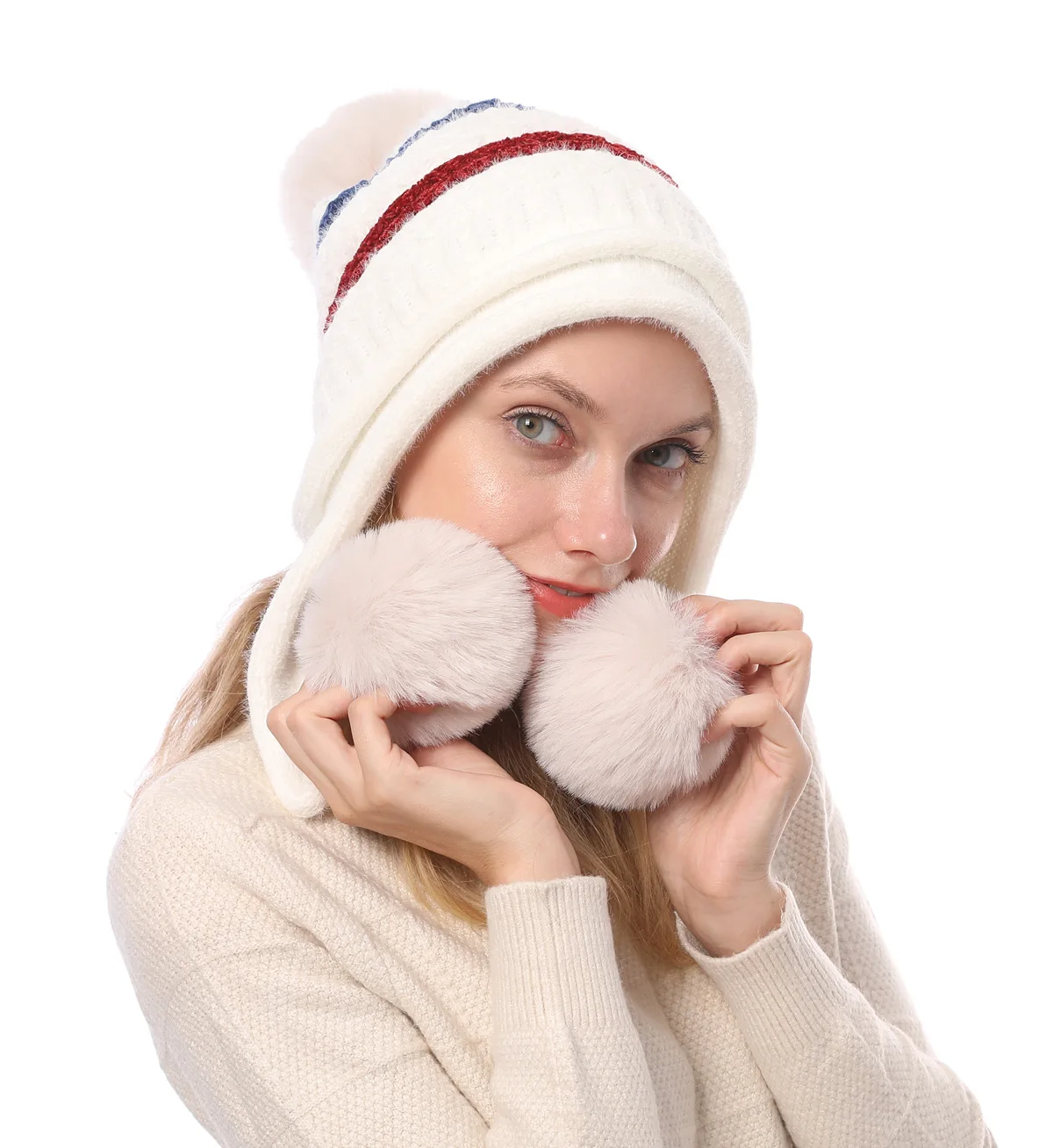 Pom Bobble Topi Ski Susu Pemanasan Topi 