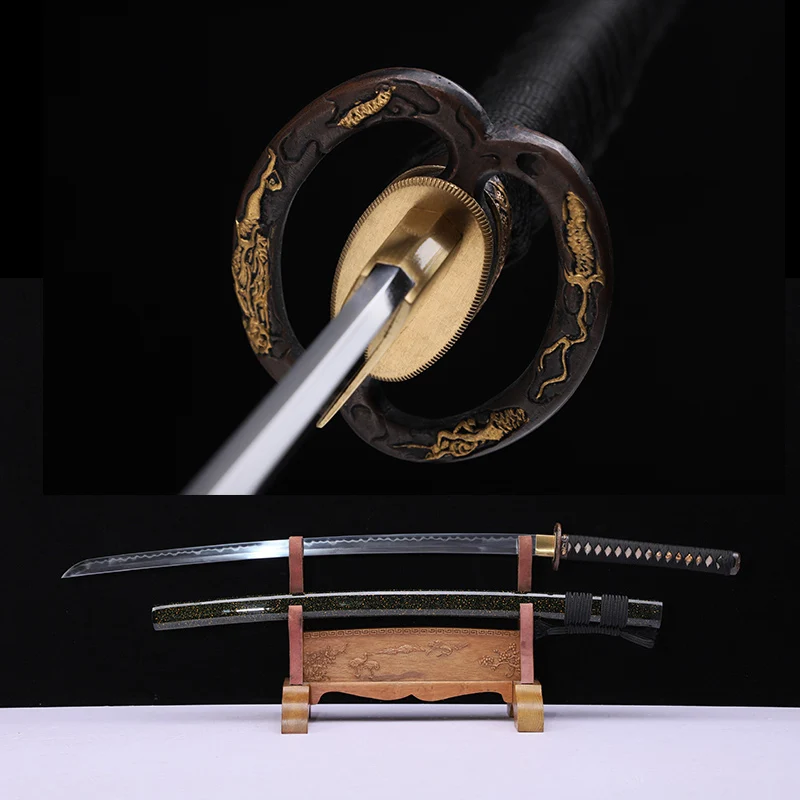 Японские воины Katanas складные стальные настоящие мечи закаленная бритва Cay острый