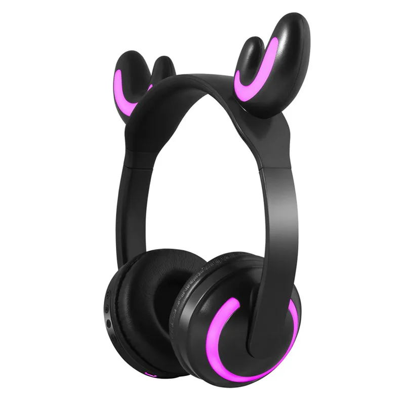 

ZW headset bluetooth headset cute cat ear wireless headset supports colorful lights audio cable earplugs 2020