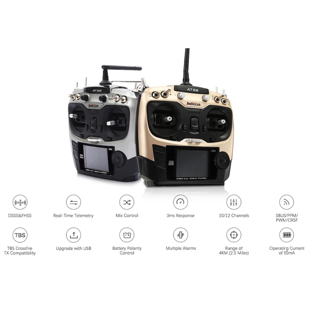 RadioLink AT9S Pro 10/12 CH 2,4G пульт дистанционного управления RC передатчик с R12DSM приемником для FPV Для RC квадрокоптера аксессуар для самолетов