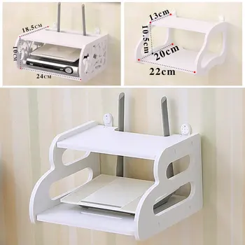 

Wifi Router Storage Boxes Home Hanging Decor Cable Power Plug Wire Remote Controls Storage Box Organizers Wall Mounted Shelf