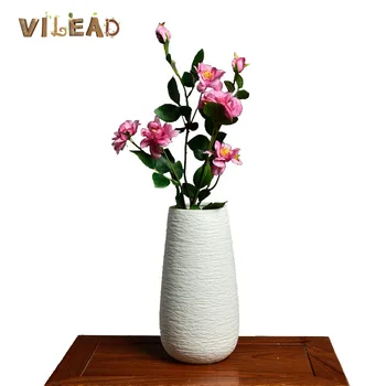 

VILEAD 6 Styles Ceramic White Vase European Living Room Modern Craft Simple Flower Dried Vase For Flower Home Decoration