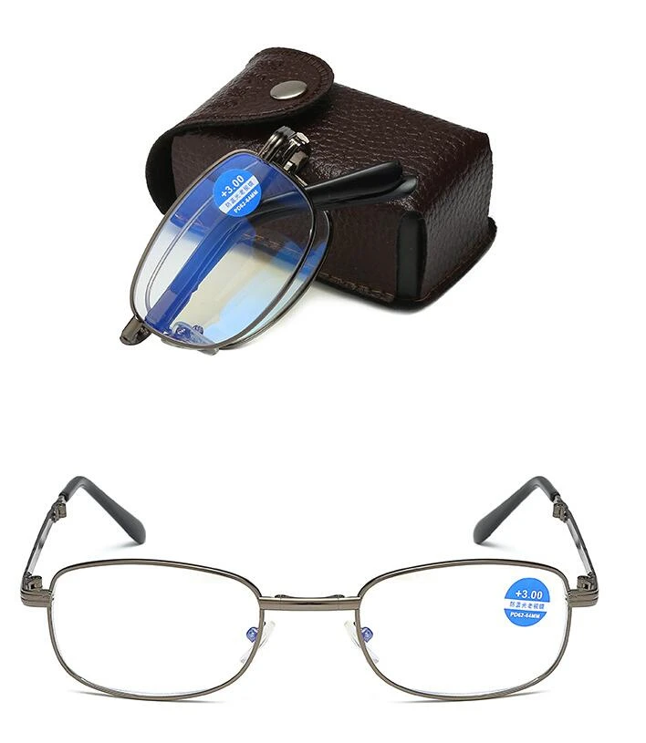 Anti blue alloy folding reading glasses for men women portable comfortable resin glasses elderly reading Glasses Goggles GZS22