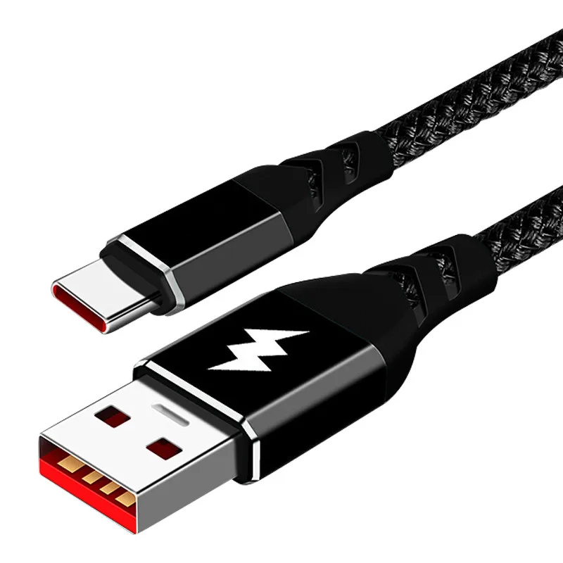5A type-C USB кабель для huawei mate10 P30 P20 супер быстрое зарядное устройство для xiaomi mi9t 8 Redmi Note 7 samsung Galaxy S9 S10 USB C шнур - Цвет: Black