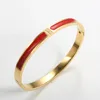 Fashion Women Enamel Bangle Bracelet CNC CZ Crystal Gold with Black Red Blue Colorful Bangle Bracelet For Women Jewelry Gift ► Photo 3/6